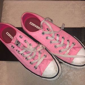 Neon pink Converse